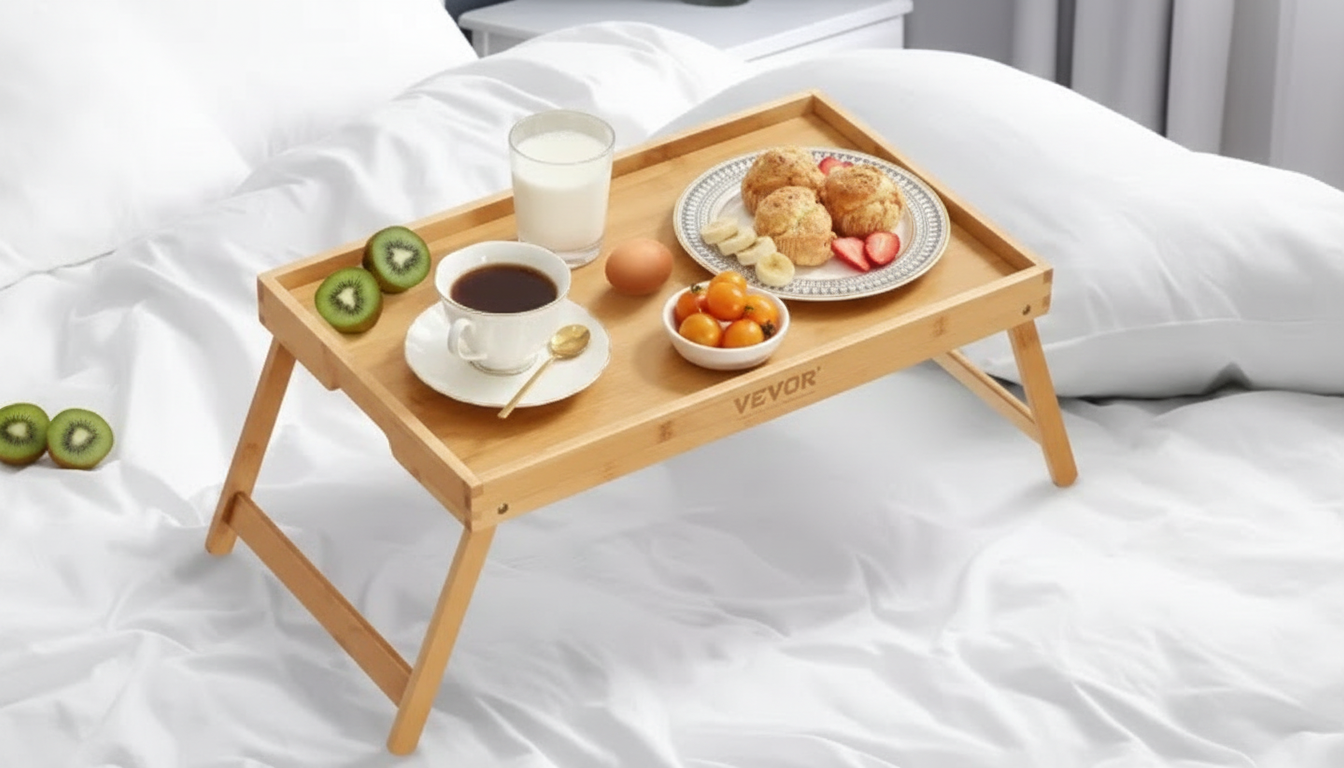 Bamboo Folding Breakfast Tray: Sofa & Bed Laptop Use